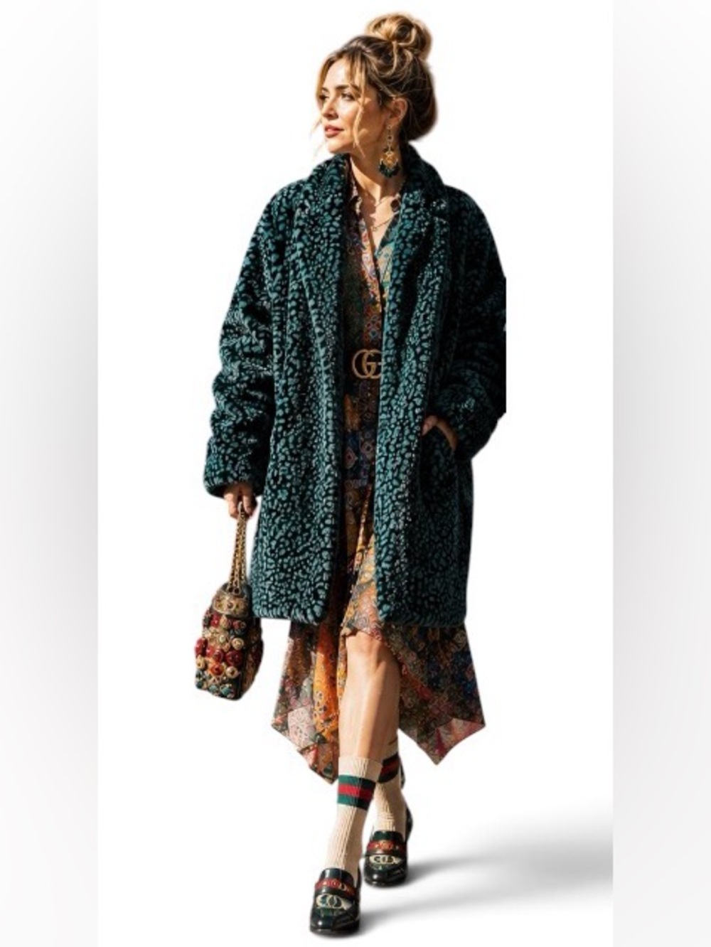 Vintage Monterey Fashions Leopard Faux Fur Coat Women’s Size M 80's Made In USA